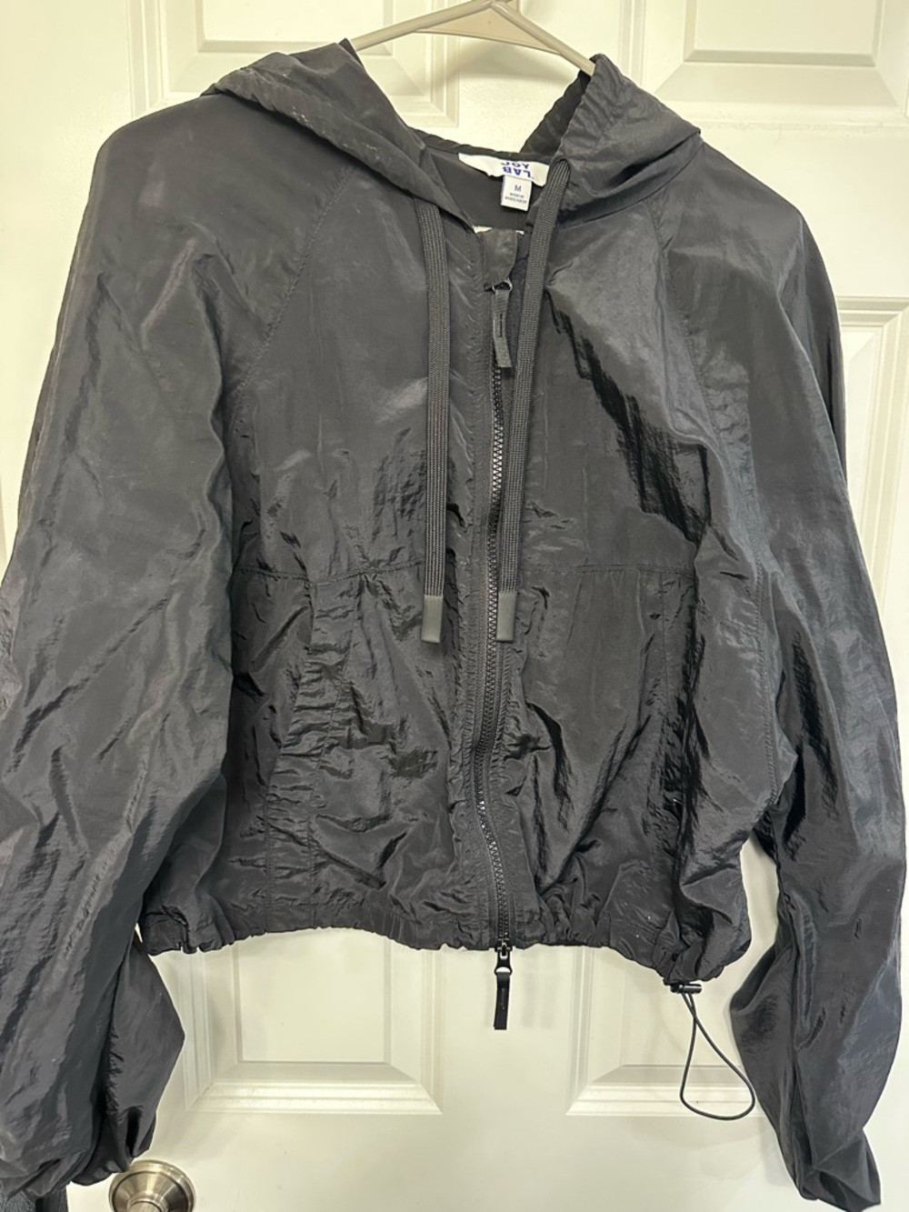 JoyLab Black Hooded Bomber Jacket